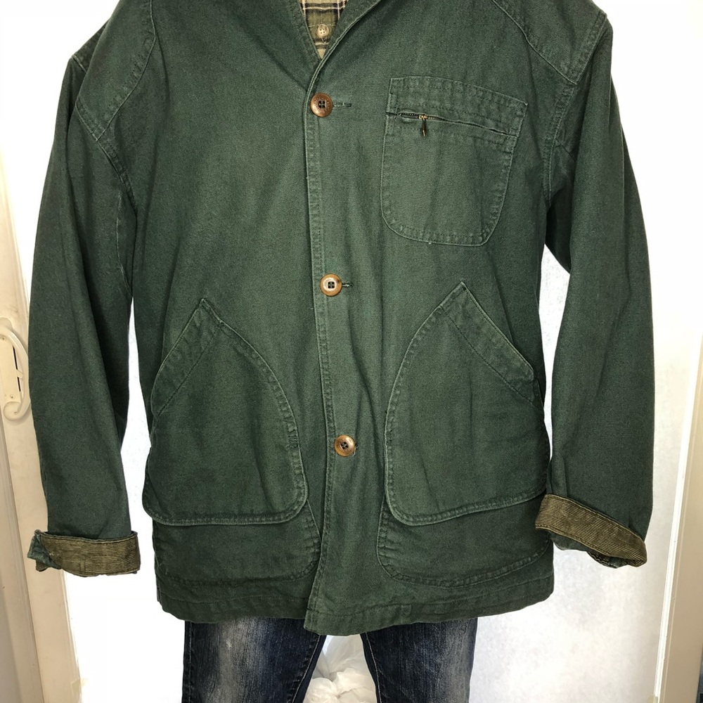 LL Bean vintage canvas fleece lined barn coat
